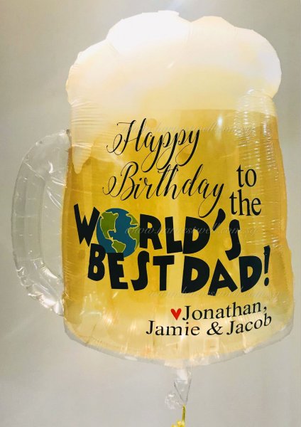 Beer Mug World's Best Dad Customised Balloon Beer Mug World's Best Dad Customised Balloon